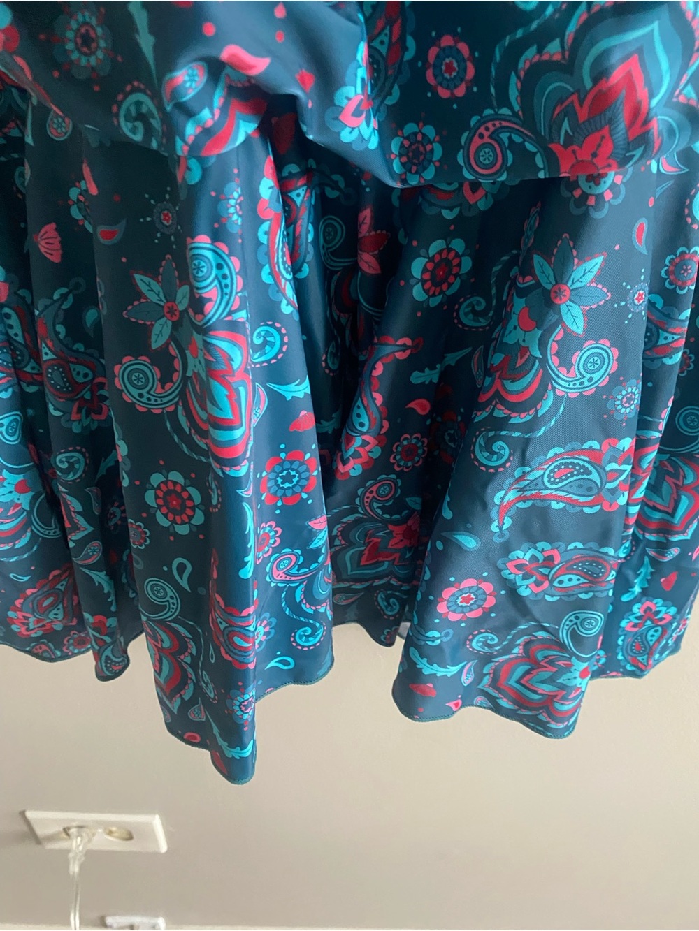 Halter One-Piece Swimdress in Teal‎ Paisley - Picture 6 of 11